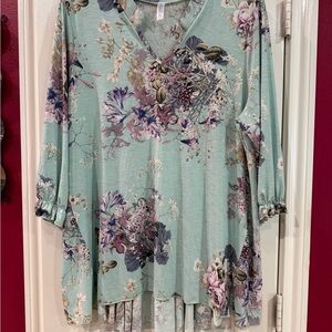 Paisley Grace Boutique Floral Print Women's Top
